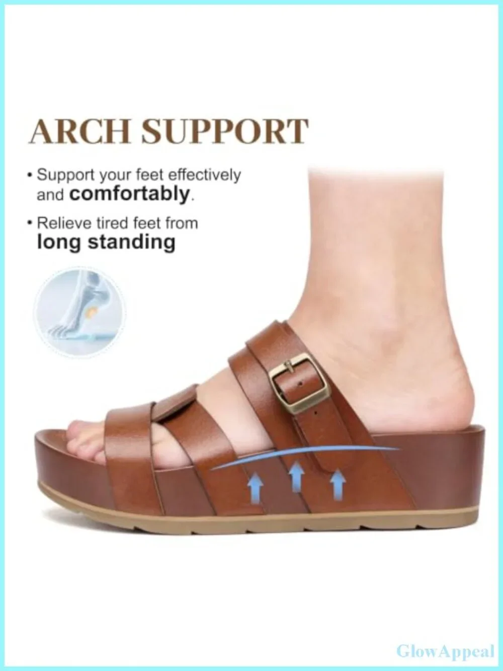 Strappy Platform Wedge Sandals Lightweight Non Slip Comfortable Walking Sandals